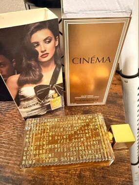 Yves Saint Laurent Cinema Gold Glass Perfume Bottle - Eau de Parfum 3oz - NEW